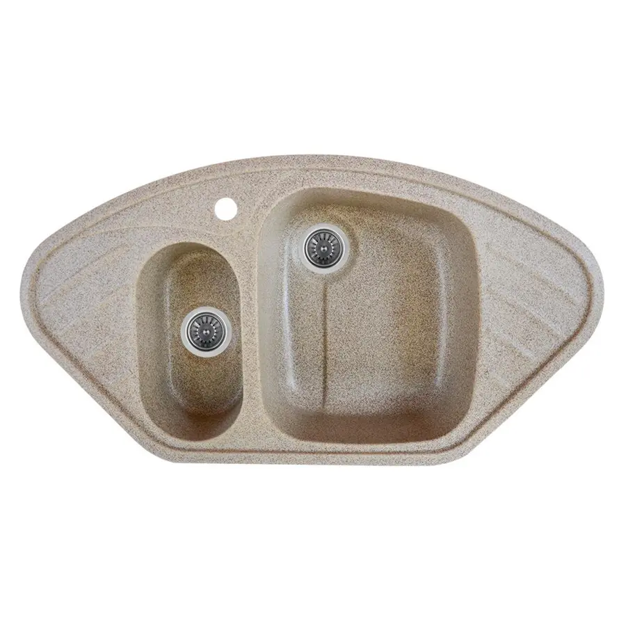 Гранітна мийка для кухні Platinum LARGO карамель із дод. чашею 9250