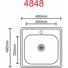 Кухонна мийка з нержавіючої сталі Platinum 4848 ДЕКОР 0,6 / 150