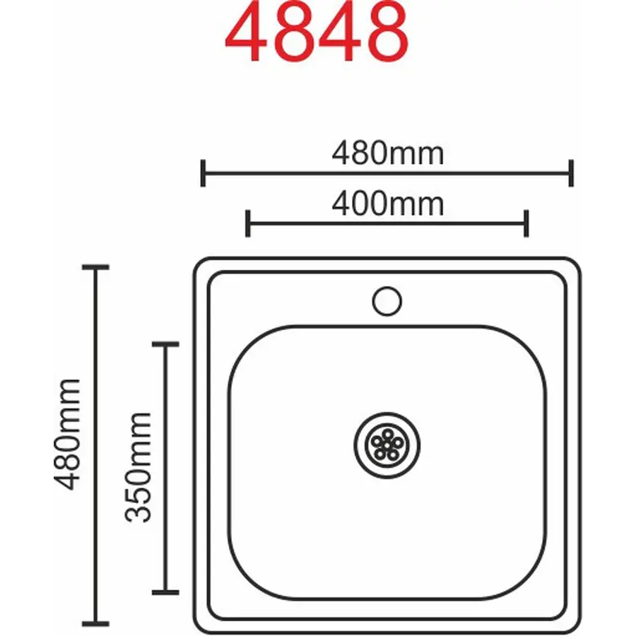 Кухонна мийка з нержавіючої сталі Platinum 4848 ДЕКОР 0,6 / 150