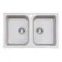 Гранітна мийка для кухні Platinum 7648W TWIN глянець Сірий металік