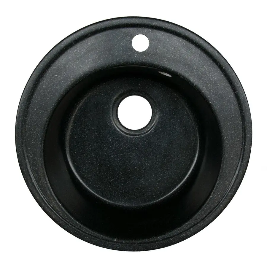 Гранитная мойка для кухни Platinum 510 мм х 190 мм х 510 мм YARA глянец Черный металлик