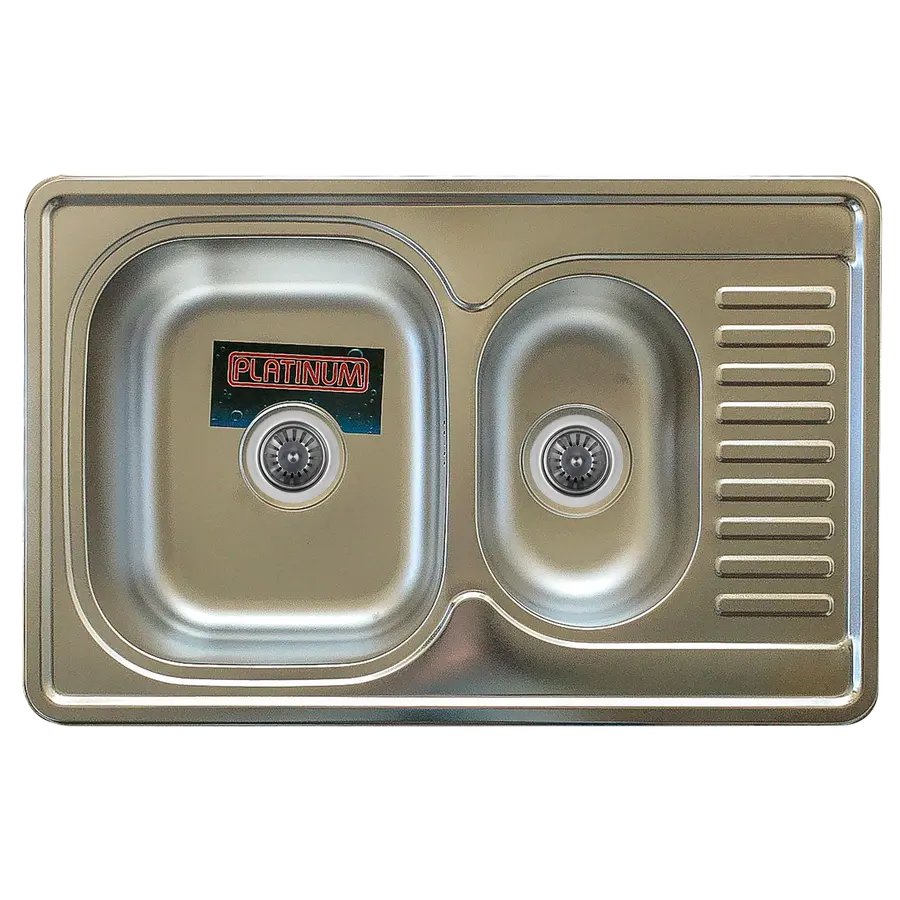 Кухонна мийка з нержавіючої сталі Platinum 7850D САТІН 0,8 / 180