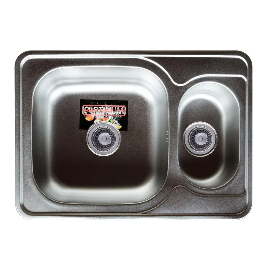 Кухонна мийка з нержавіючої сталі Platinum 7050D ДЕКОР 0,8 / 180