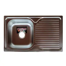 Кухонная мойка из нержавеющей стали прямоугольная 7848 ДЕКОР / МИКРОДЕКОР 0,8 / 180