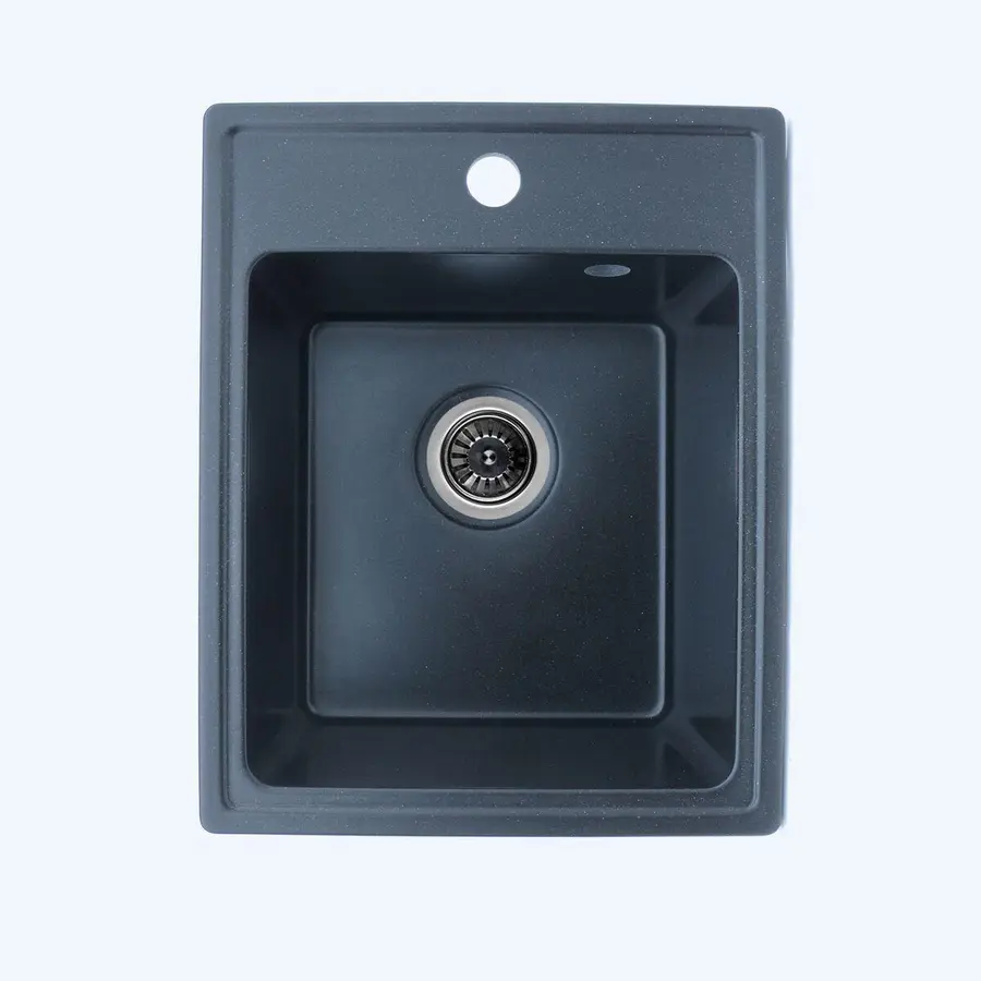 Гранитная мойка для кухни Platinum 400 мм х 200 мм х 500 мм RUBY глянец черная