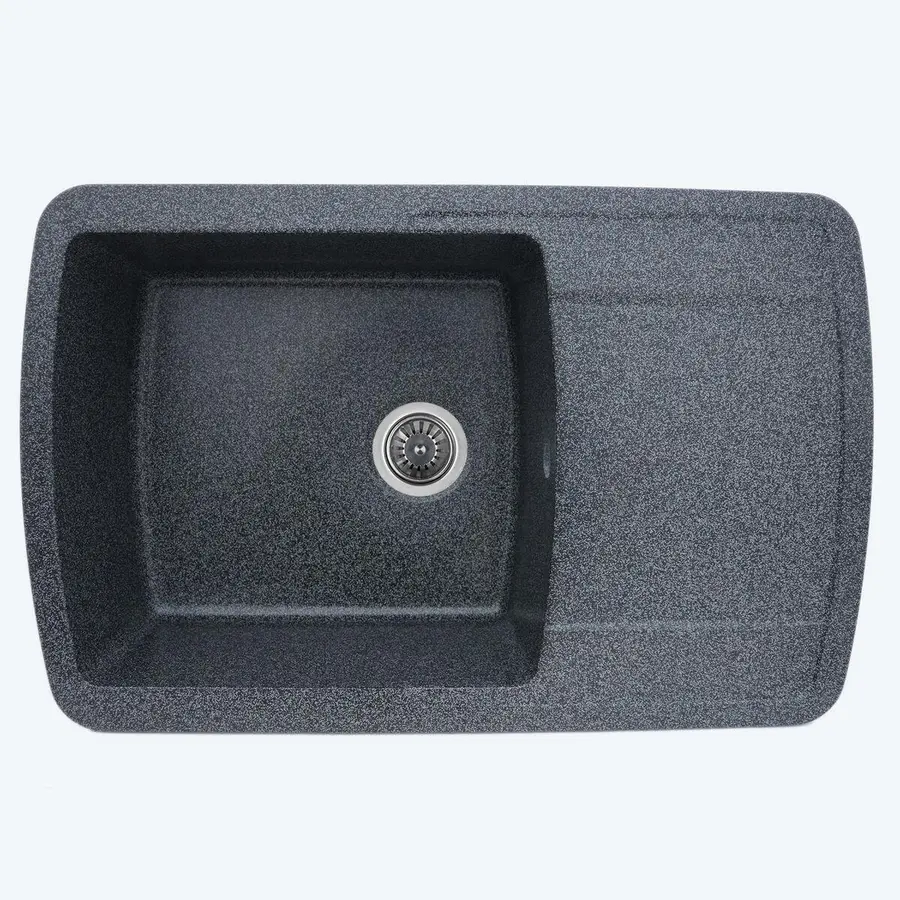 Гранітна мийка кухонна Platinum ROMA графіт 7749