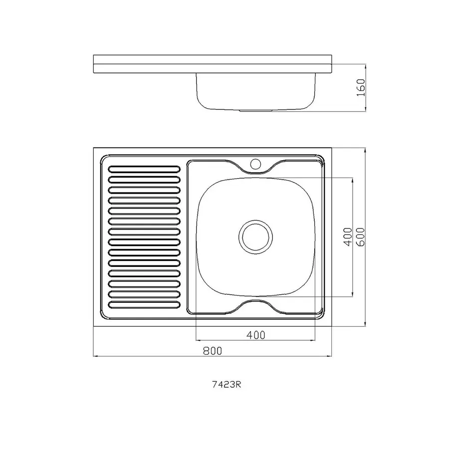 Кухонная мойка из нержавеющей стали Platinum 8060 R ДЕКОР 0,7 / 160