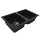 Гранітна мийка для кухні Platinum TWIN чорний металік 7648 подвійна