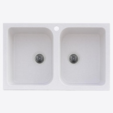 Гранітна мийка для кухні Platinum 7648W TWIN глянець топаз