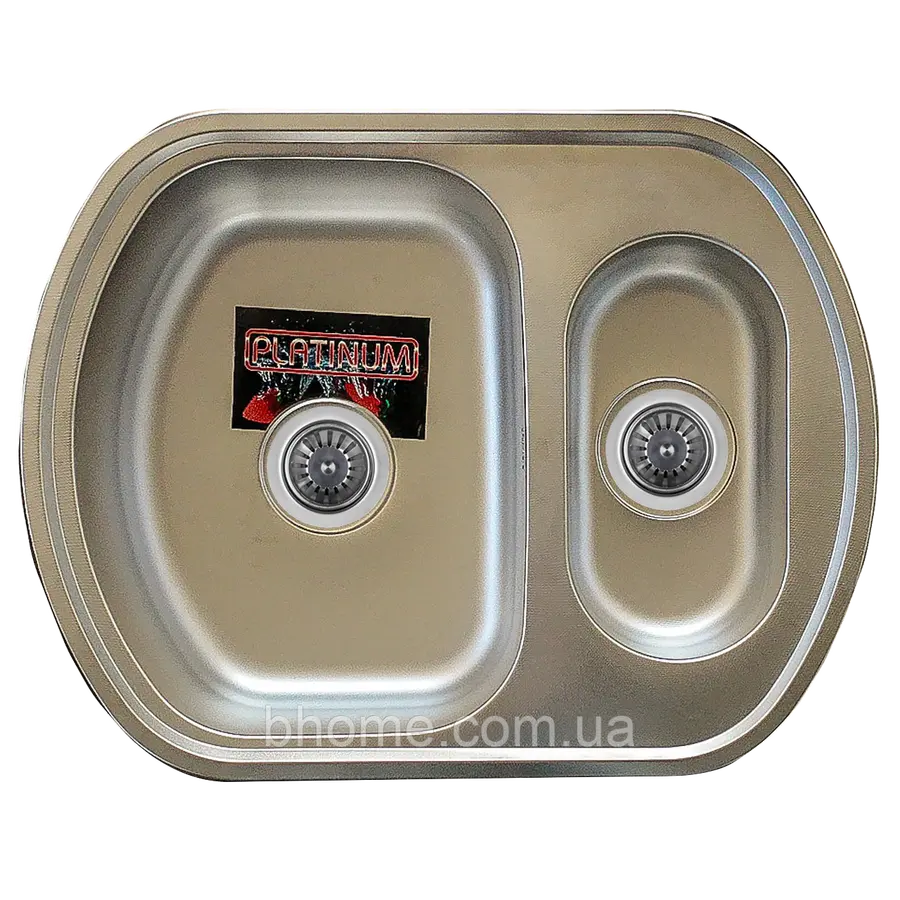 Кухонна мийка з нержавіючої сталі Platinum 6349D САТІН 0,8 / 180