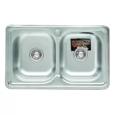 Кухонная мойка из нержавеющей стали прямоугольная 7848D ДЕКОР / МИКРОДЕКОР 0,8 / 180