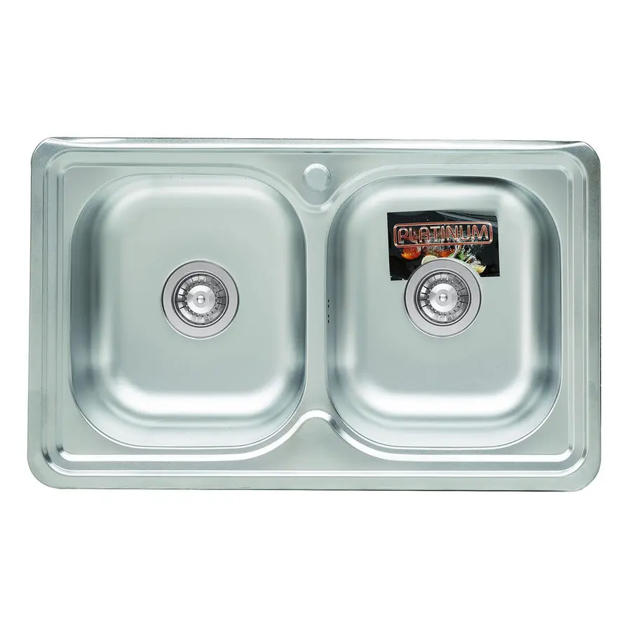 Кухонная мойка из нержавеющей стали прямоугольная 7848D ДЕКОР / МИКРОДЕКОР 0,8 / 180