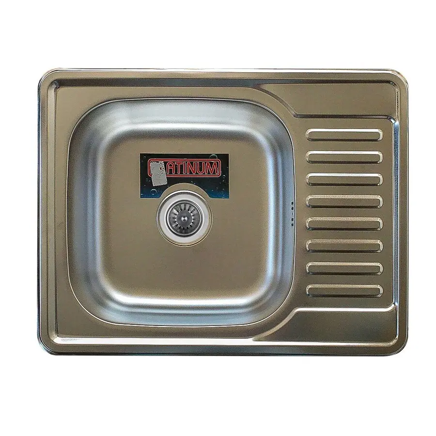 Кухонна мийка з нержавіючої сталі Platinum 6550 ДЕКОР 0,8 / 180