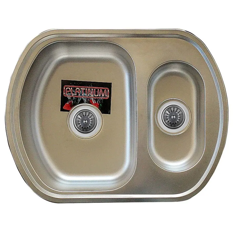 Кухонна мийка з нержавіючої сталі Platinum 6049D ДЕКОР 0,8 / 180