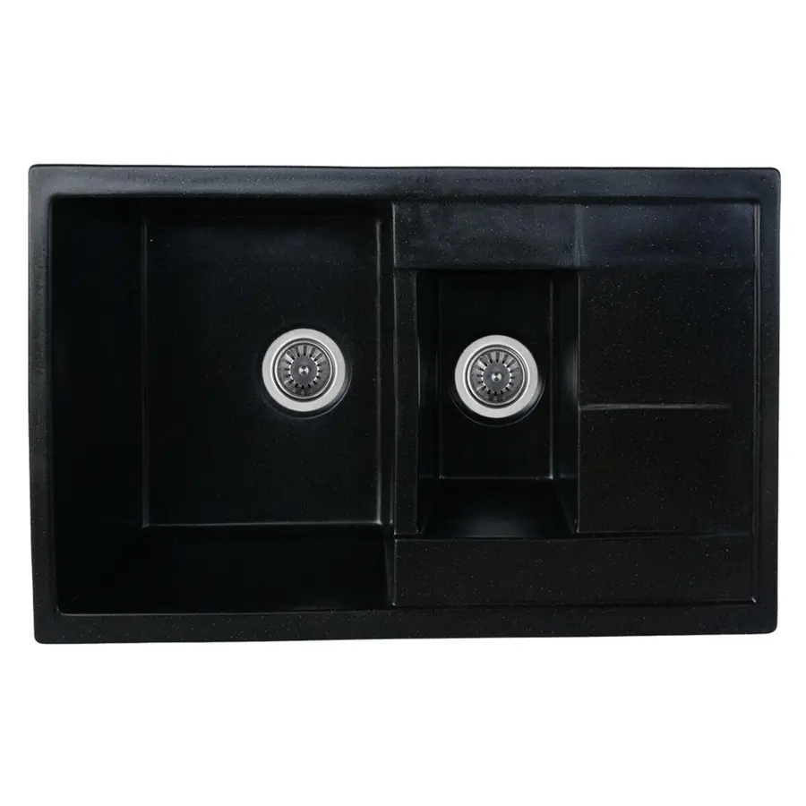 Гранітна мийка для кухні Platinum 7850W KESSAN глянець Чорна