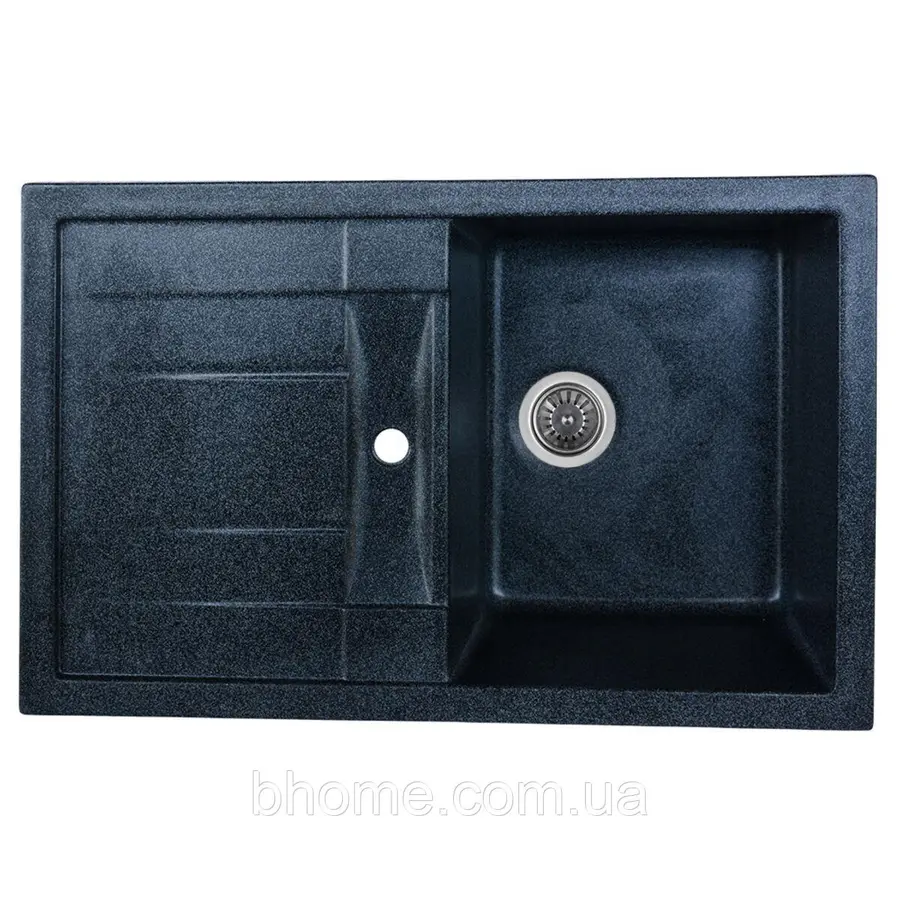 Гранітна мийка для кухні Platinum 7850 PRETSO глянець Антрацит