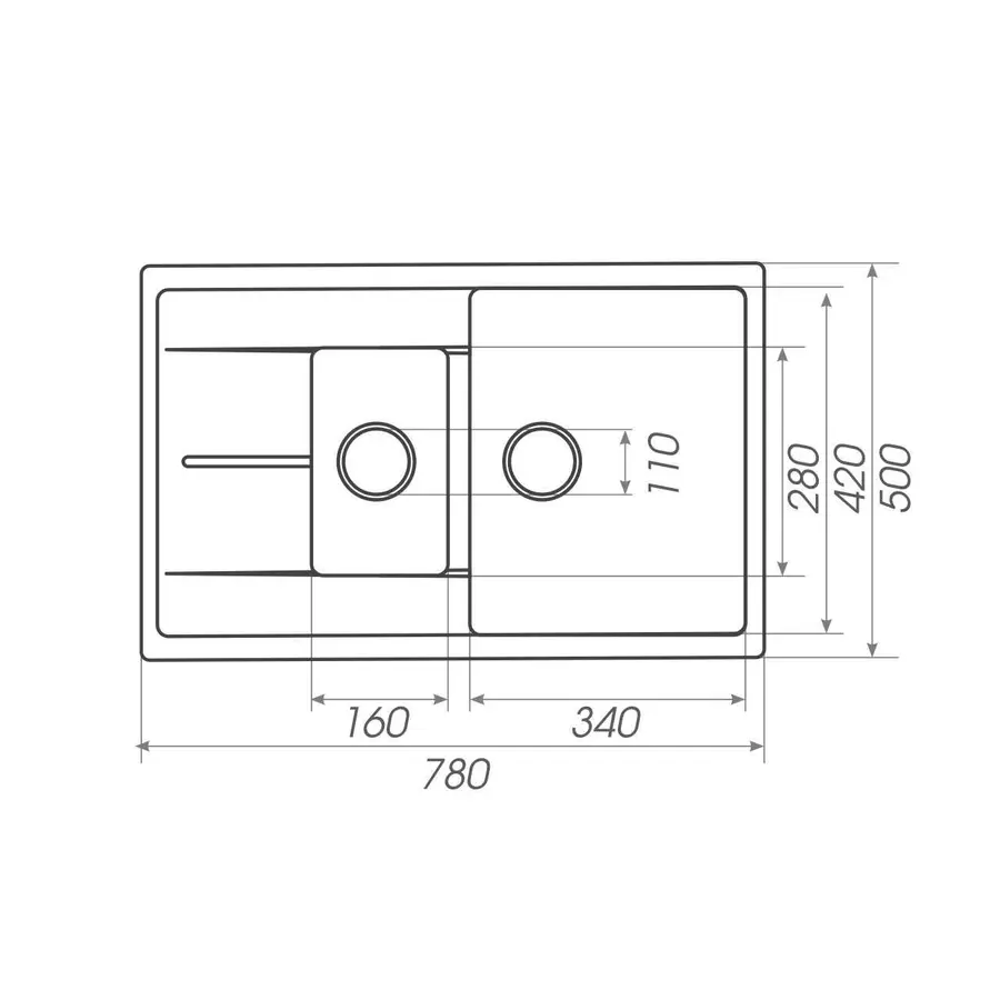 Гранітна мийка для кухні Platinum 7850W KESSAN глянець Чорна