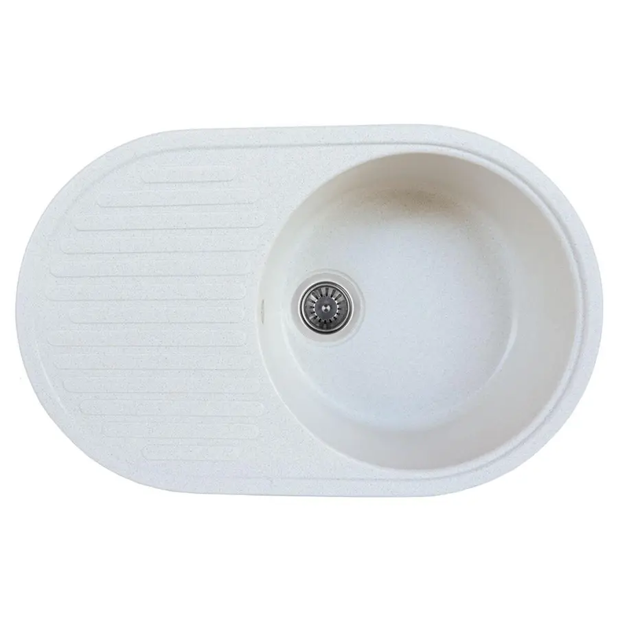 Гранитная мойка для кухни Platinum 7346 ASTORIA глянец Белая в точку