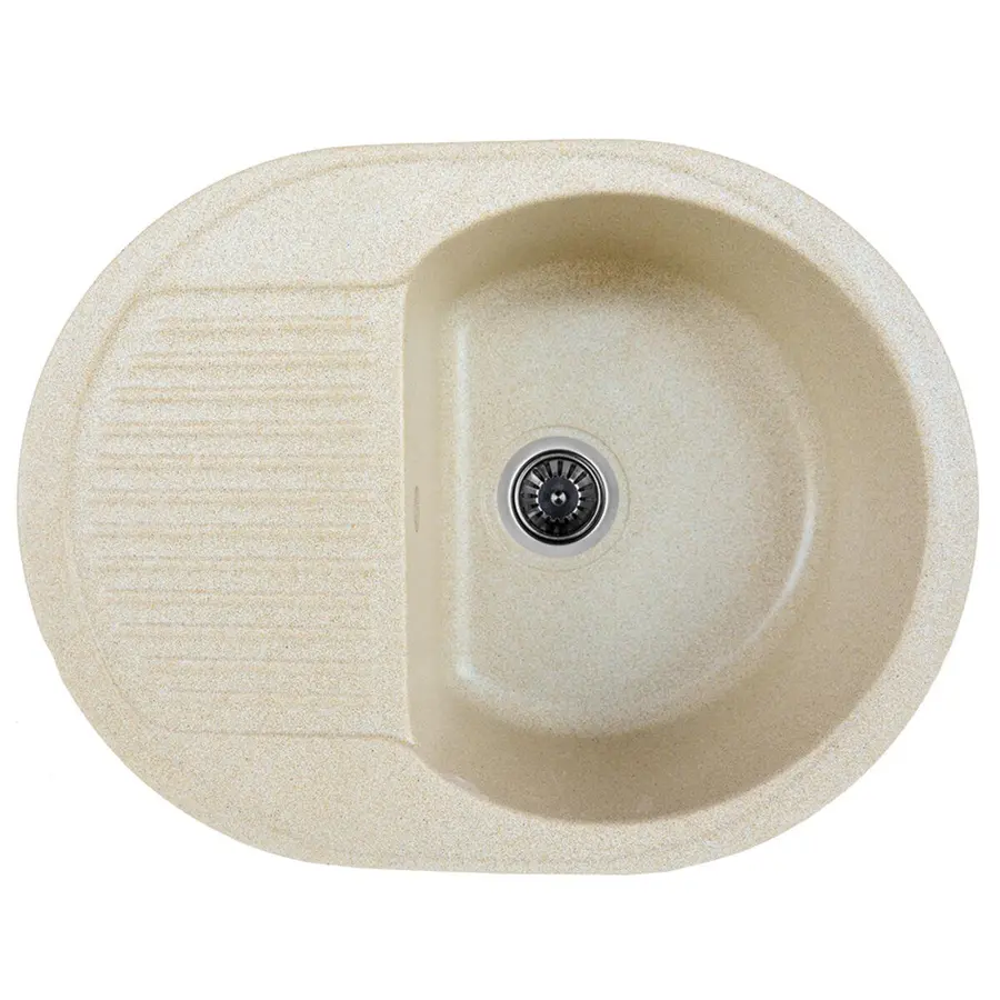 Гранитная мойка для кухни Platinum 6247 BORA глянец Бежевый