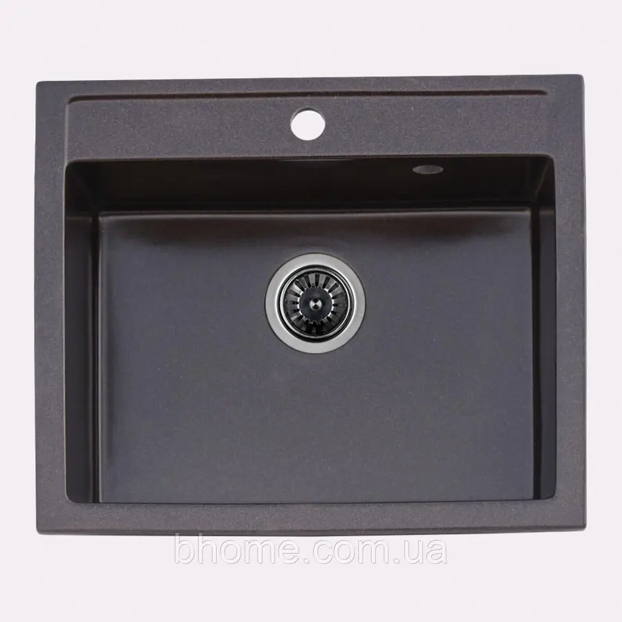 Гранітна мийка для кухні Platinum 5850 IRENA глянець Мокко