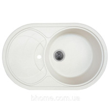 Гранітна мийка для кухні Platinum 7750 GAZZO глянець Біла в точку
