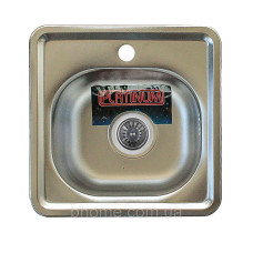 Кухонна мийка Platinum з нержавіючої сталі 380 мм х 160 мм х 380 мм декор 0.6 мм з сифоном