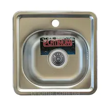 Кухонная мойка Platinum из нержавеющей стали 380 мм х 160 мм х 380 мм декор 0.6 мм с сифоном