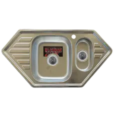 Кухонна мийка з нержавіючої сталі Platinum 9550D ДЕКОР 0,8 / 180