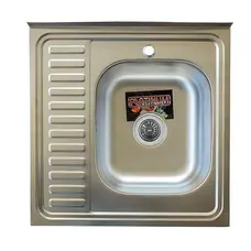 Кухонна мийка з нержавіючої сталі Platinum 6060 L ДЕКОР 0,7 / 160