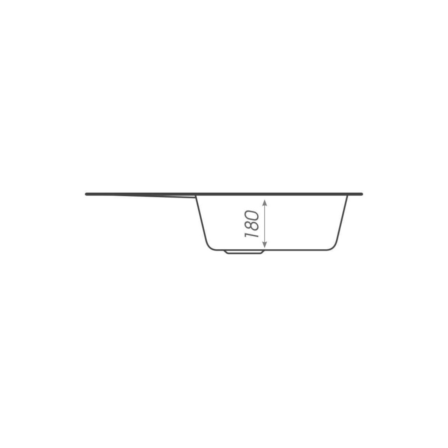 Гранитная мойка для кухни Platinum 620 мм х 180 мм х 470 мм BORA глянец белоснежная