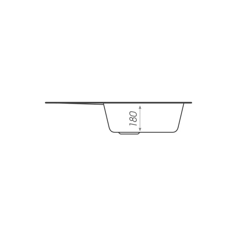 Гранитная мойка для кухни Platinum 620 мм х 180 мм х 470 мм BORA глянец белоснежная