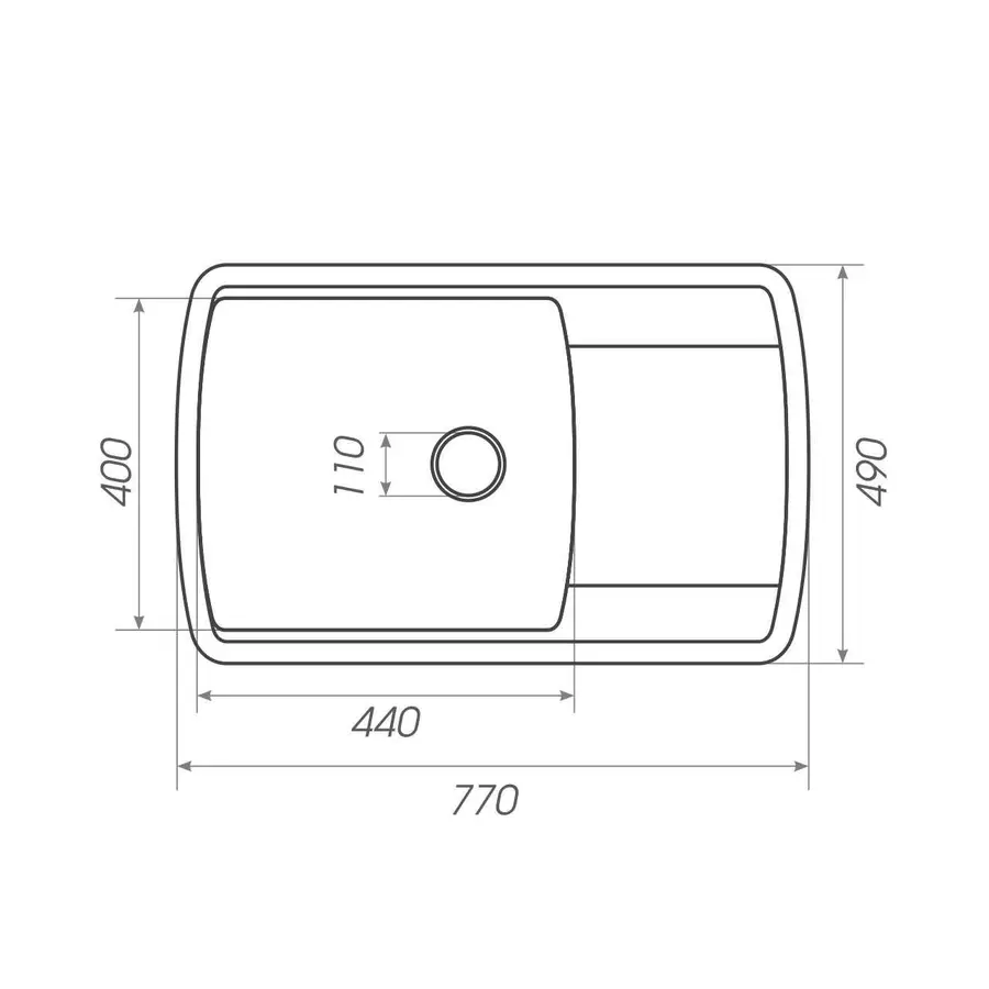 Гранитная мойка для кухни Platinum 7749 ROMA глянец Сафари