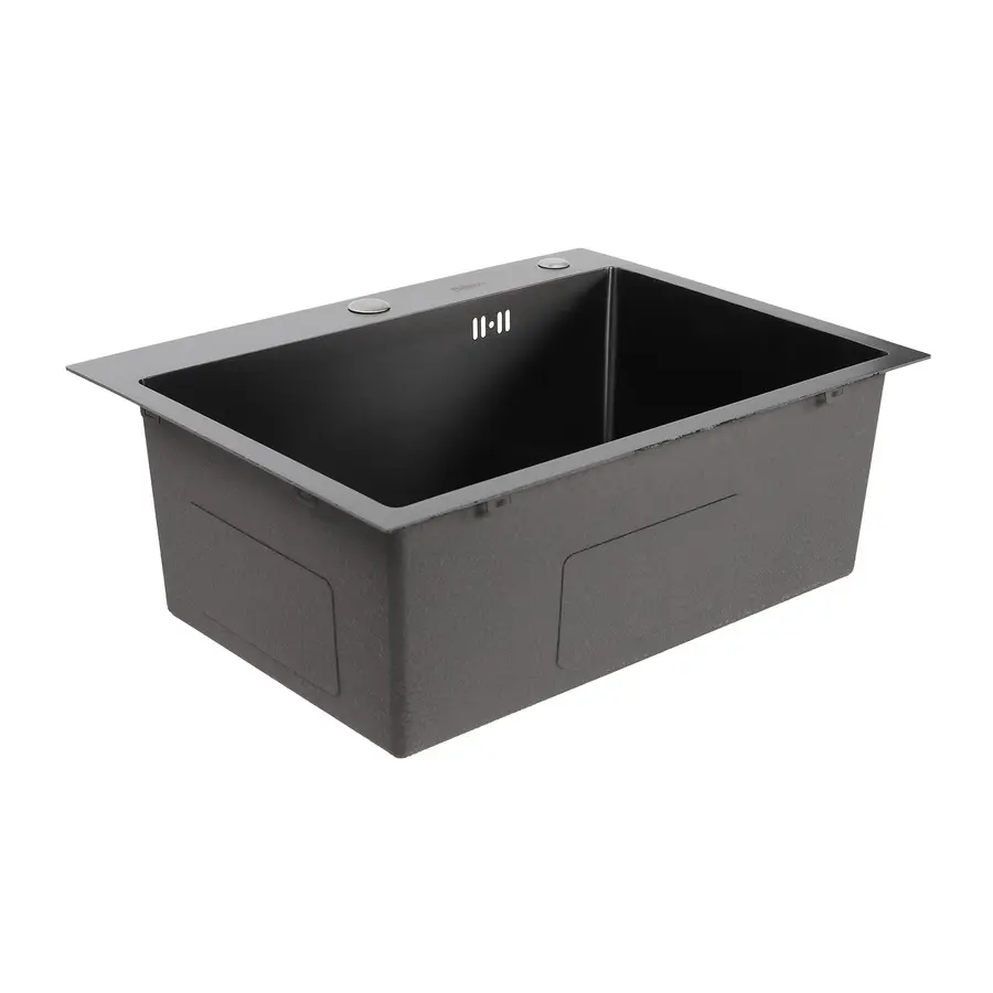 Кухонная мойка Platinum Handmade PVD черная 60 * 45/220 3,0 / 1,5 мм корзина и дозатор в комплекте