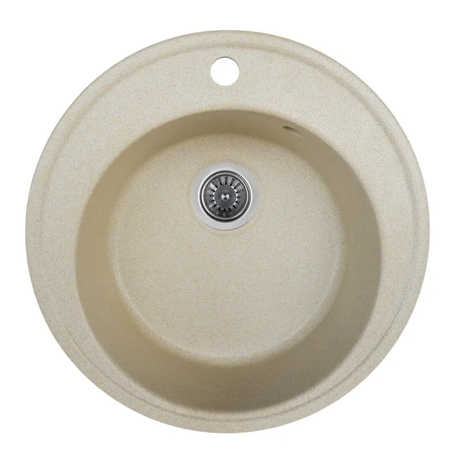 Гранитная мойка для кухни Platinum 510 мм х 180 мм х 510 мм YARA глянец песок