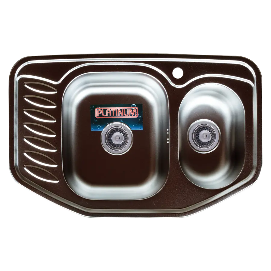 Кухонна мийка з нержавіючої сталі Platinum 7851D САТІН 0,8 / 180
