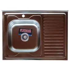 Кухонна мийка з нержавіючої сталі Platinum 8060 L ДЕКОР 0,7 / 160