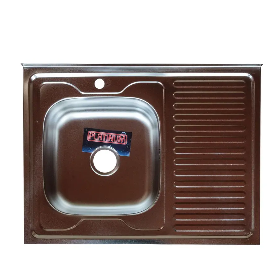 Кухонна мийка з нержавіючої сталі Platinum 8060 L ДЕКОР 0,7 / 160
