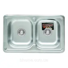 Кухонна мийка з нержавіючої сталі прямокутна Platinum 7848D САТІН 0,8 / 180