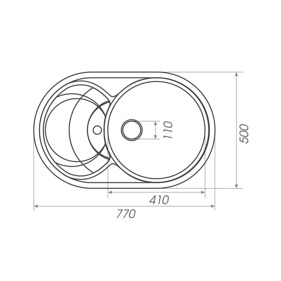 Гранитная мойка для кухни Platinum 7750 GAZZO глянец Черный металлик