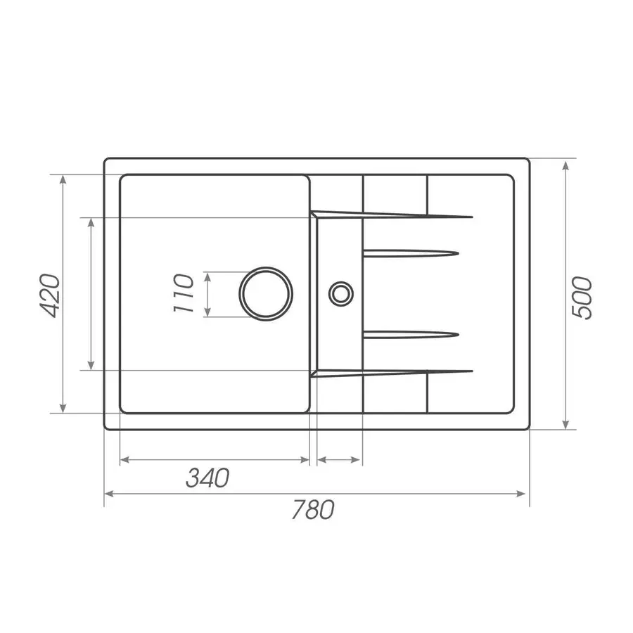 Гранітна мийка кухонна Platinum 7850 PRETSO глянець Сафарі
