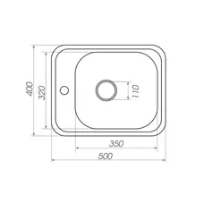Гранитная мойка для кухни Platinum 400 мм х 200 мм х 500 мм RUBY глянец сафари