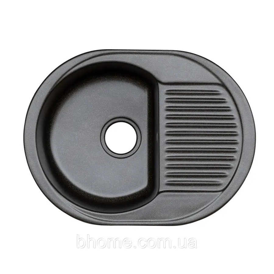 Гранитная мойка для кухни Platinum 6247 BORA глянец Черная GOLD