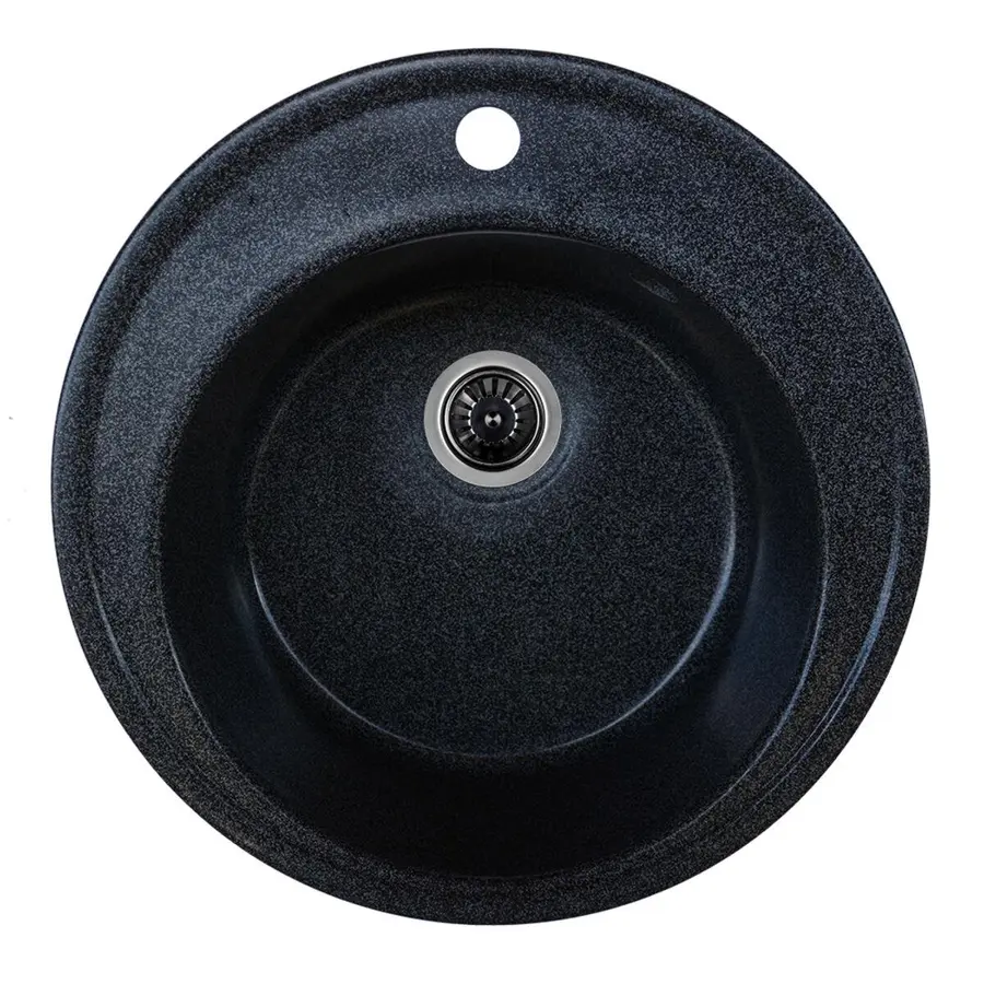 Гранитная мойка для кухни Platinum 510 мм х 180 мм х 510 мм YARA глянец антрацит