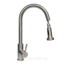 Смеситель кухонный с выдвижным изливом Platinum 6045 BW