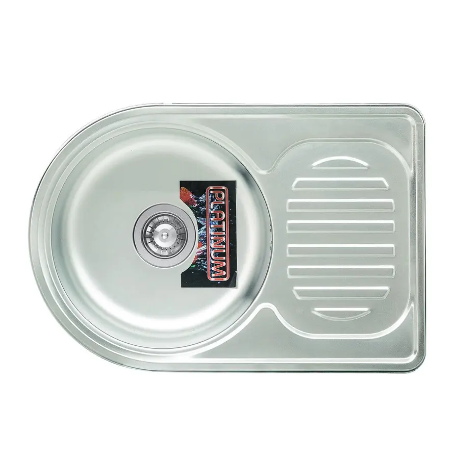 Кухонна мийка з нержавіючої сталі Platinum 6745 ДЕКОР 0,8 / 180