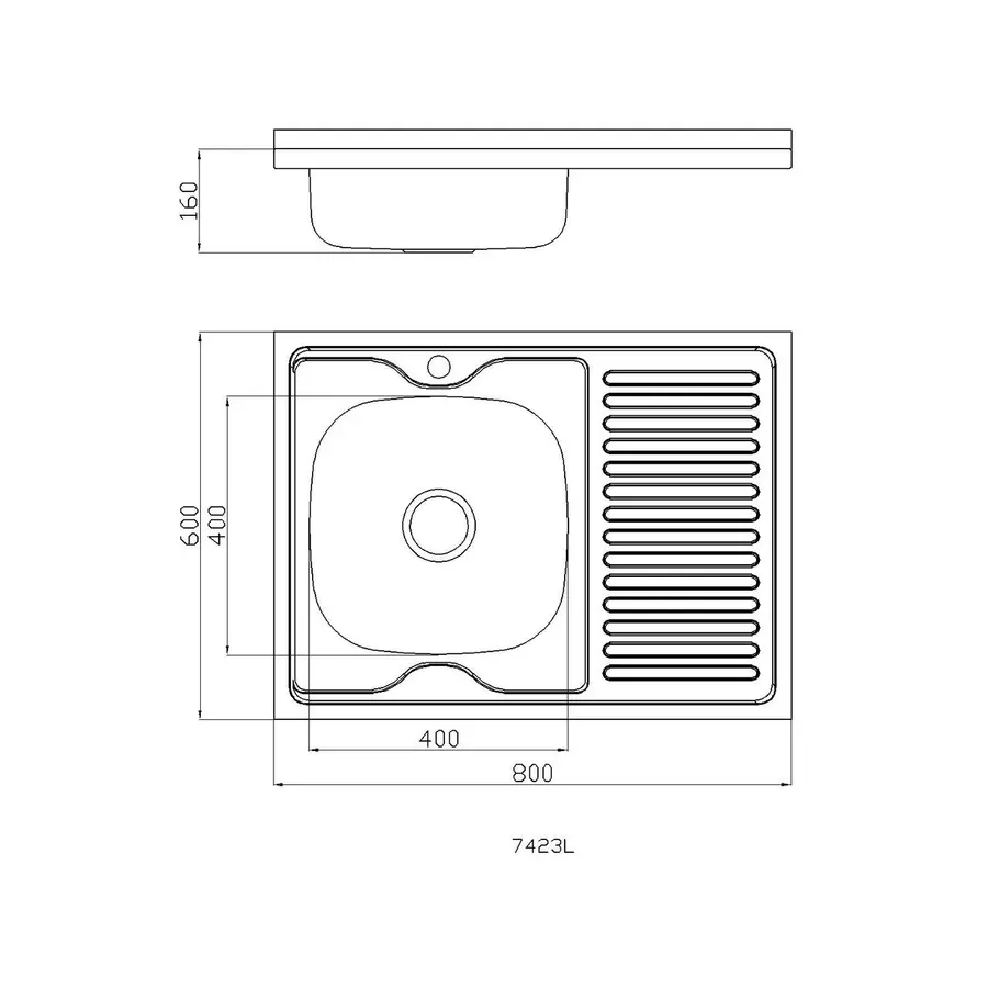 Кухонна мийка з нержавіючої сталі Platinum 8060 L САТІН 0,5 / 160