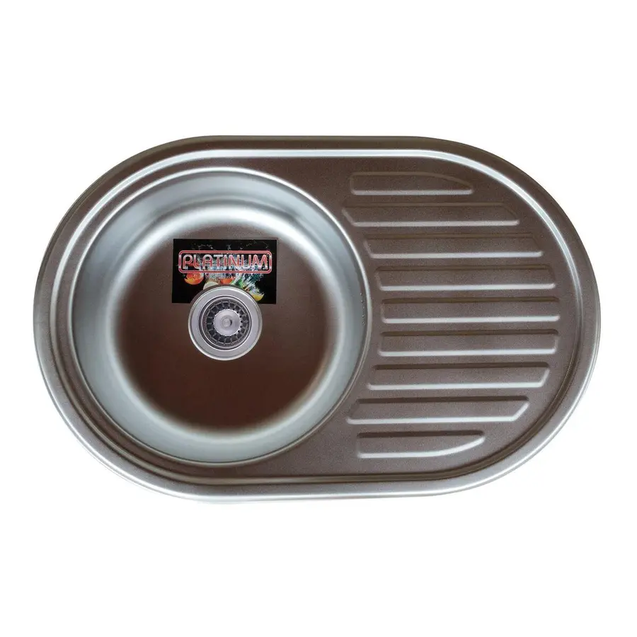 Кухонна мийка з нержавіючої сталі Platinum7750 МІКРОДЕКОР 0,8 / 180