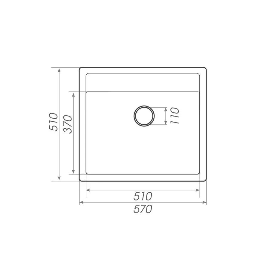 Гранитная мойка для кухни Platinum 5751 NIKA глянец Графит