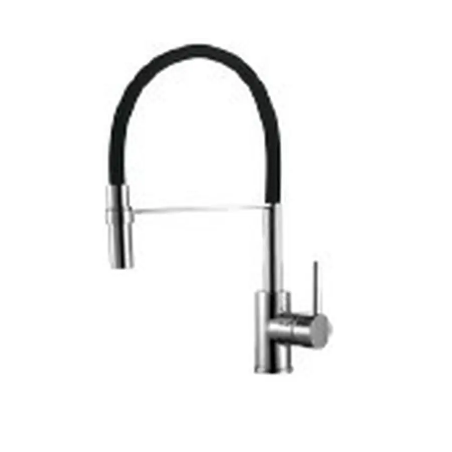 Смеситель кухонный Platinum 6034 BW черный гибкий