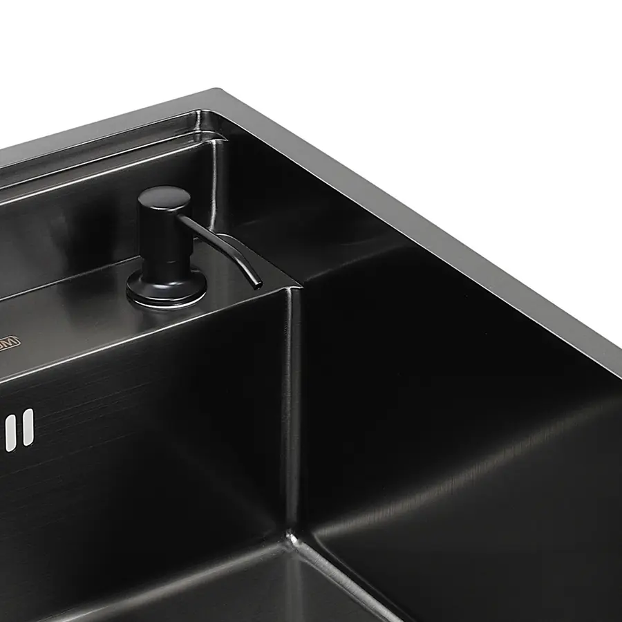 Кухонная скрытая мойка Platinum Handmade PVD черная 40 * 50/220 смеситель в комплекте